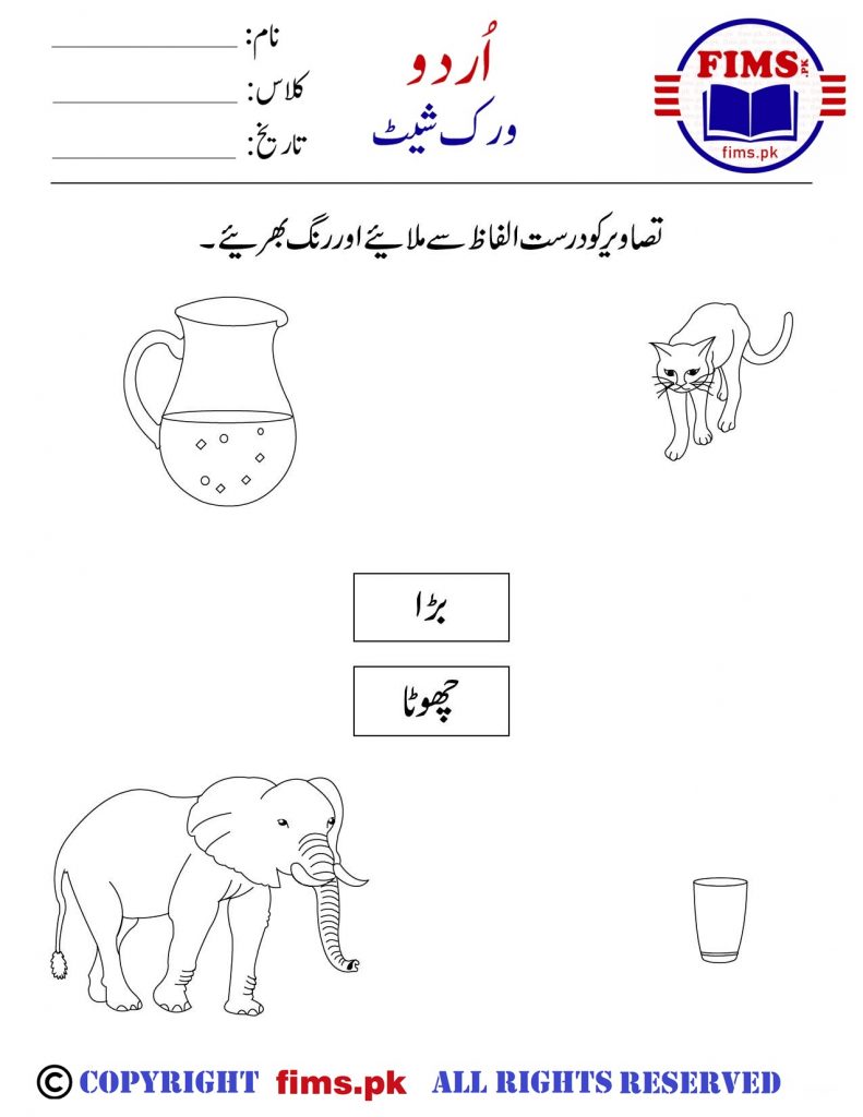 Rich Results on Google's SERP when searching for "match the picture with correct words urdu worksheet"